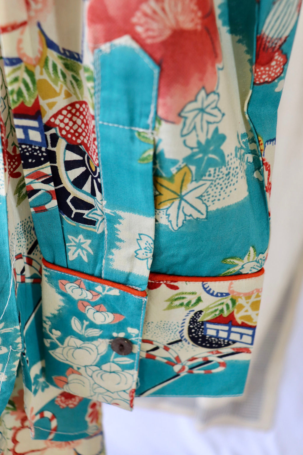 Cotton WOAMAN  PYJAMA  Set BLUE  Sky Print Floral Japanese