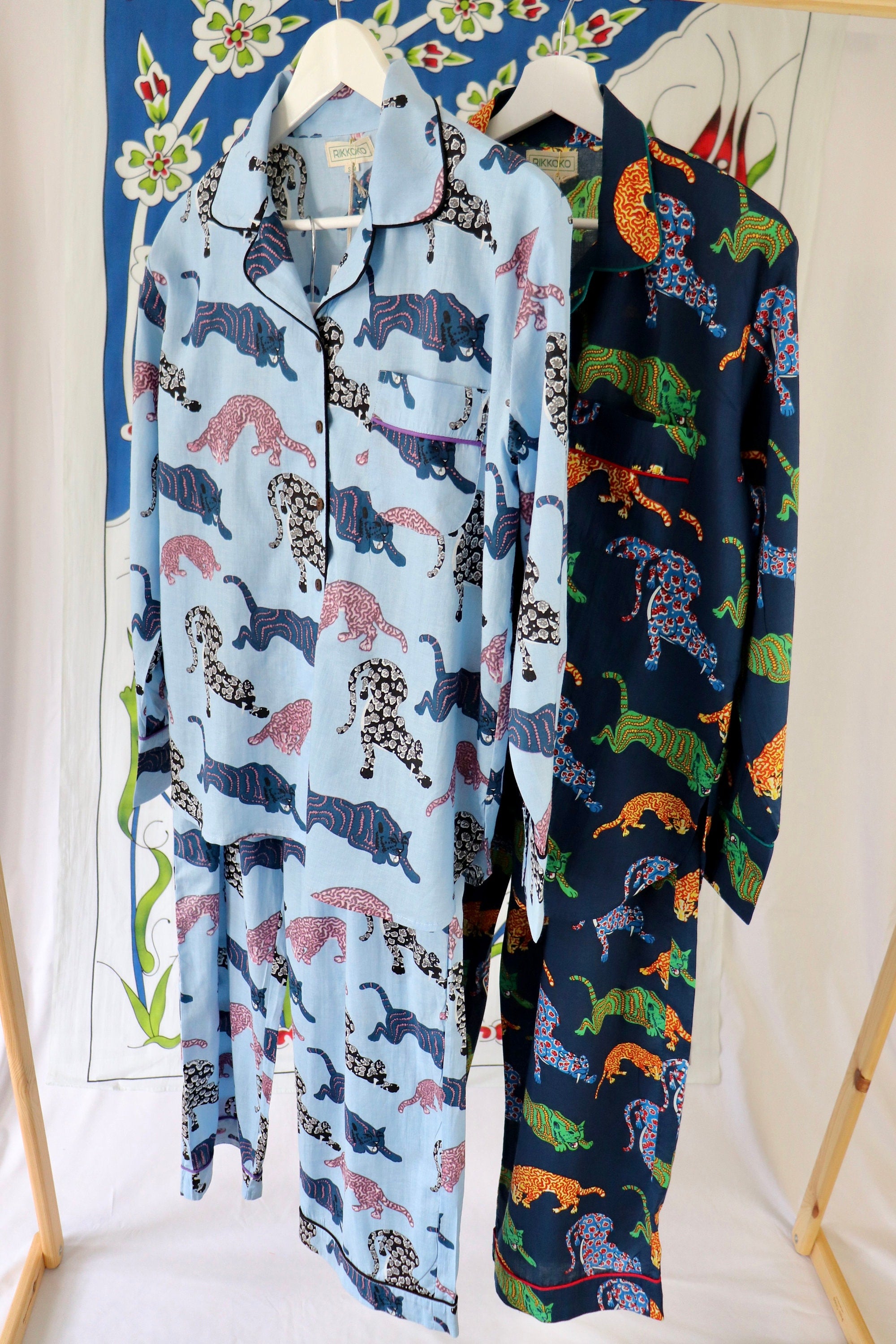 Cotton Pyjama Set: Panther Print Loungewear with Pockets