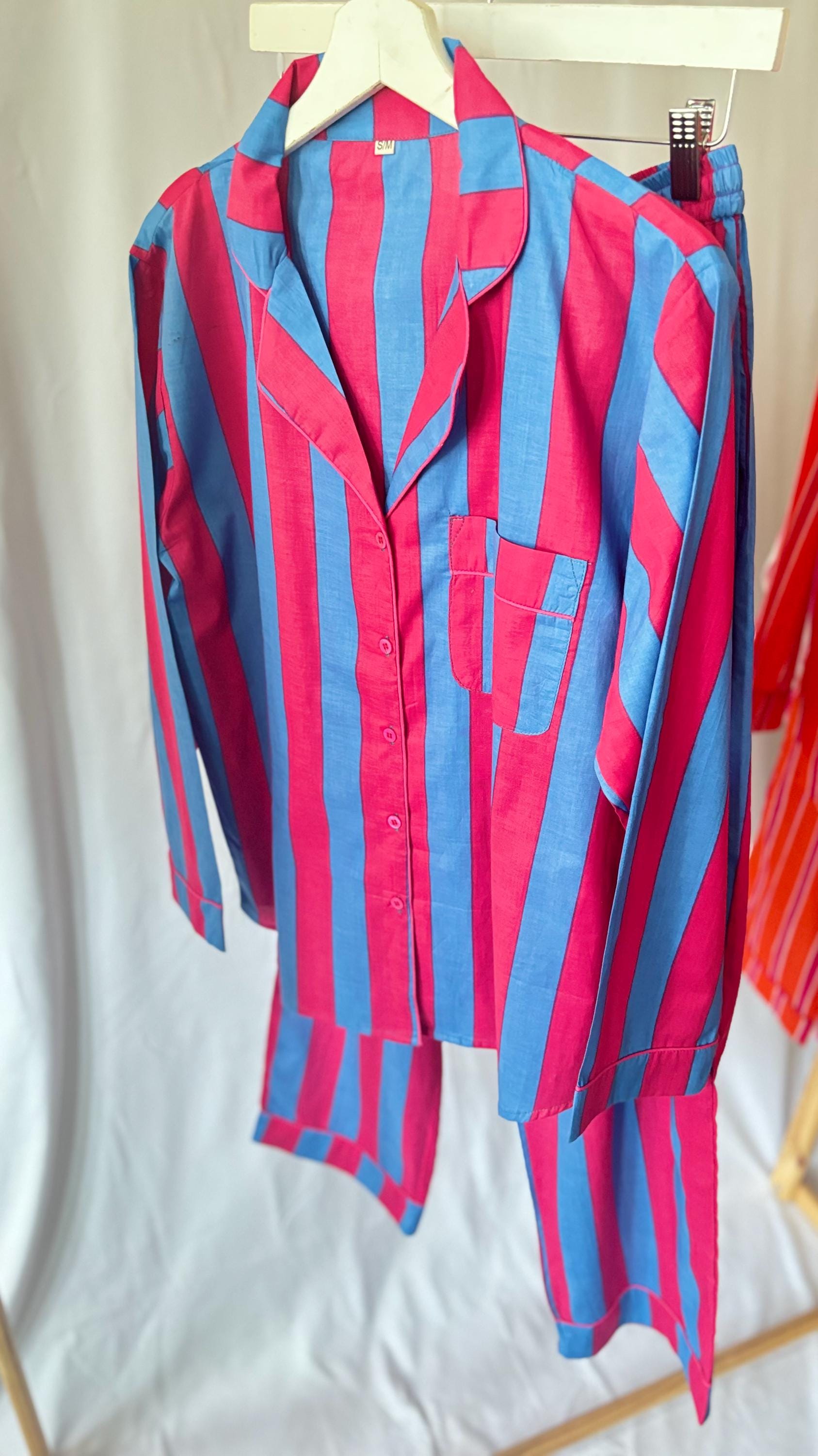 Striped Cotton Pyjama Set:  Long Sleeve|Pants Loungewear