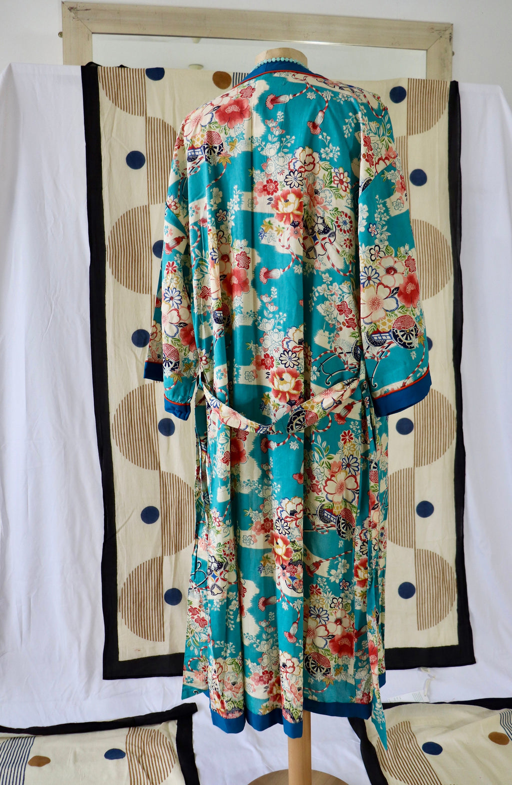 Cotton WOAMAN  PYJAMA  Set BLUE  Sky Print Floral Japanese