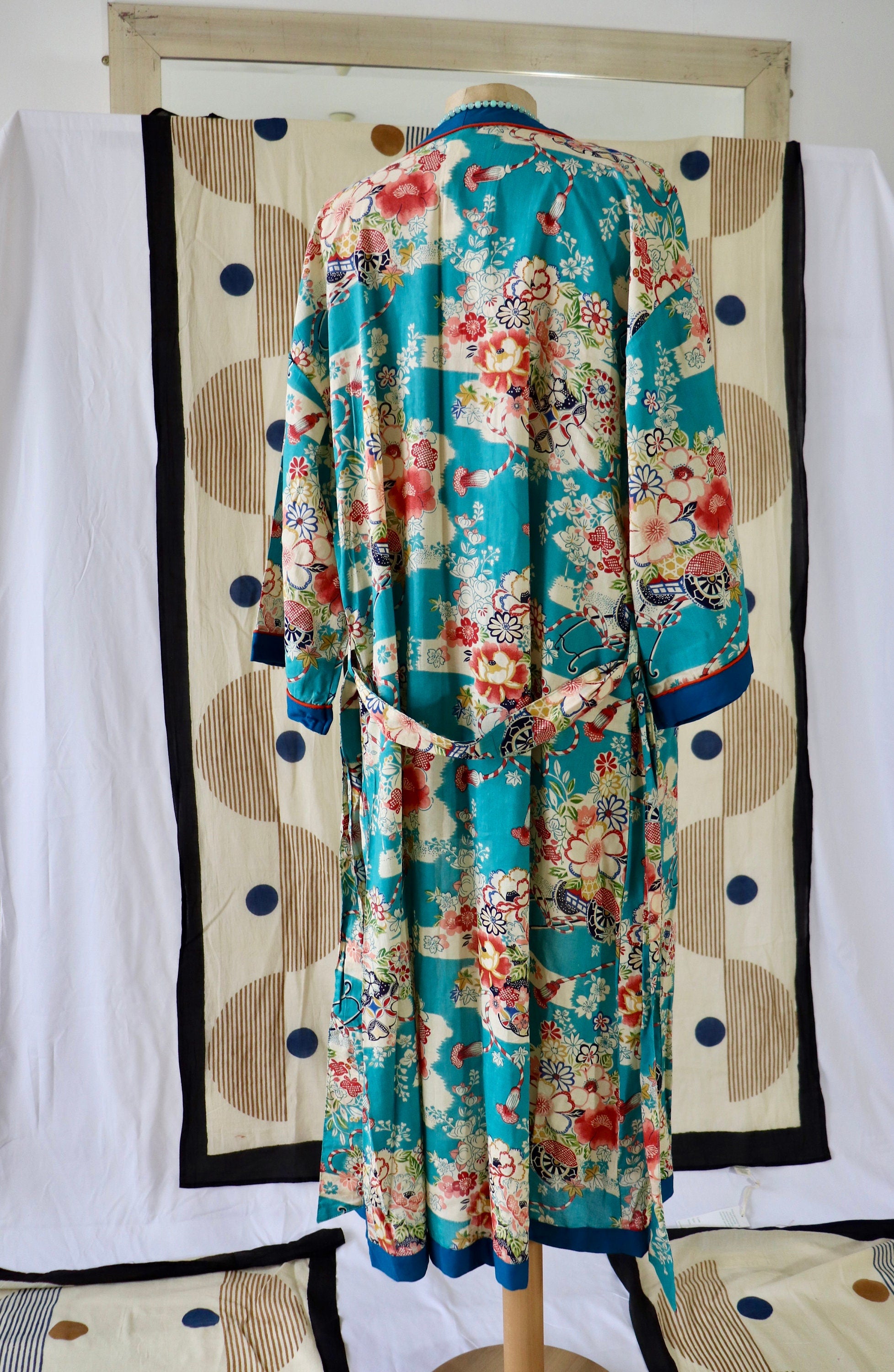 Cotton WOAMAN  PYJAMA  Set BLUE  Sky Print Floral Japanese