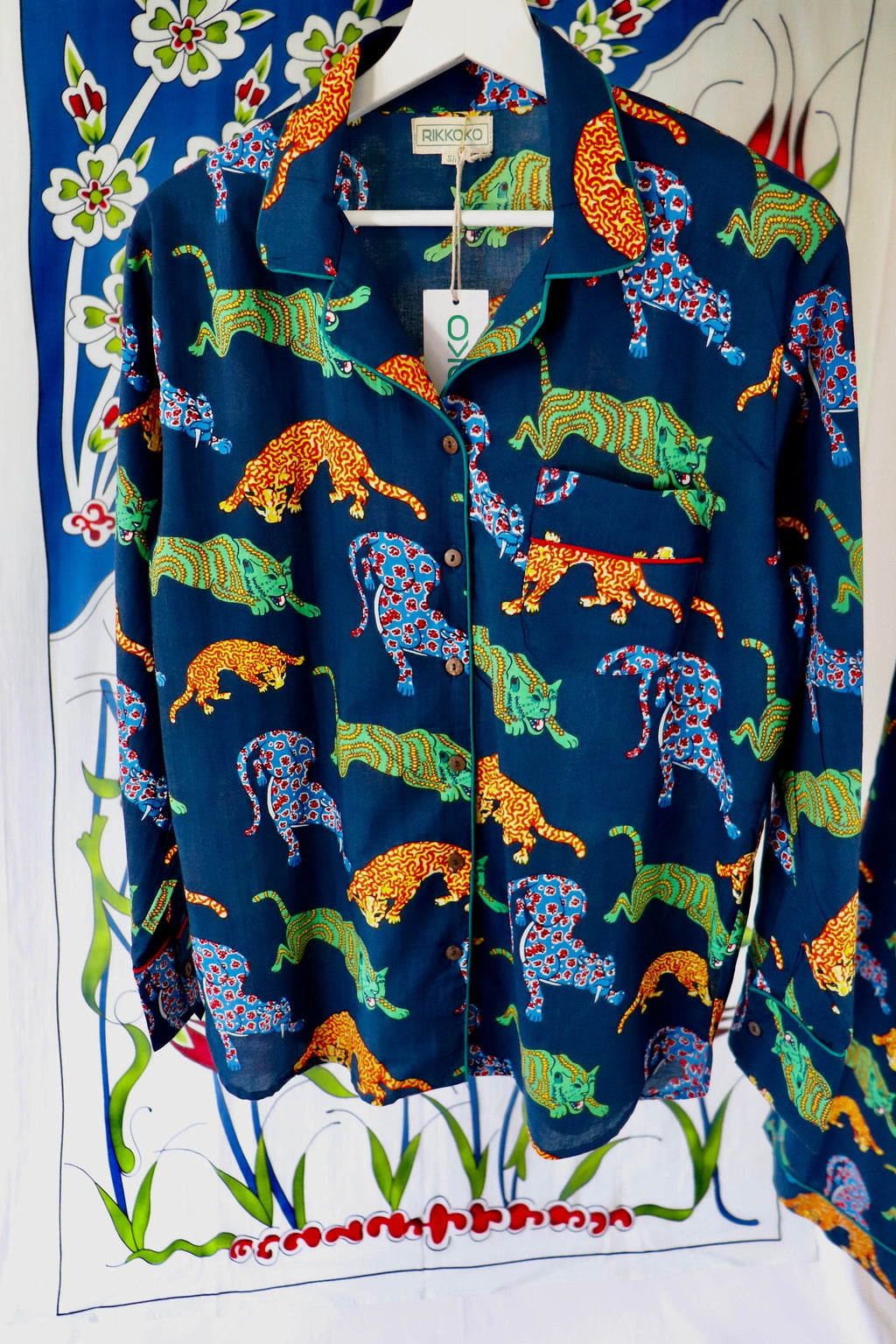 Cotton Pyjama Set: Panther Print Loungewear with Pockets