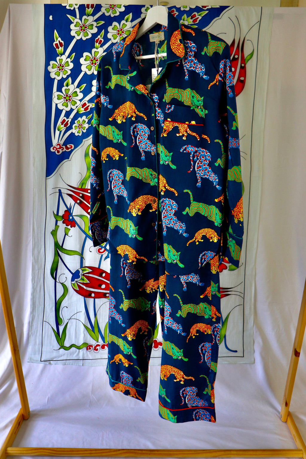 Cotton Pyjama Set: Panther Print Loungewear with Pockets