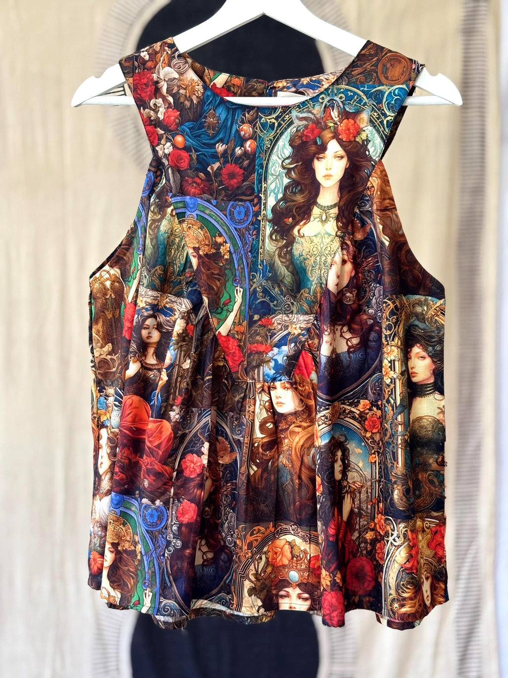 Cotton Sleeveless Top and Pants Set:  Digital Print Coordinate