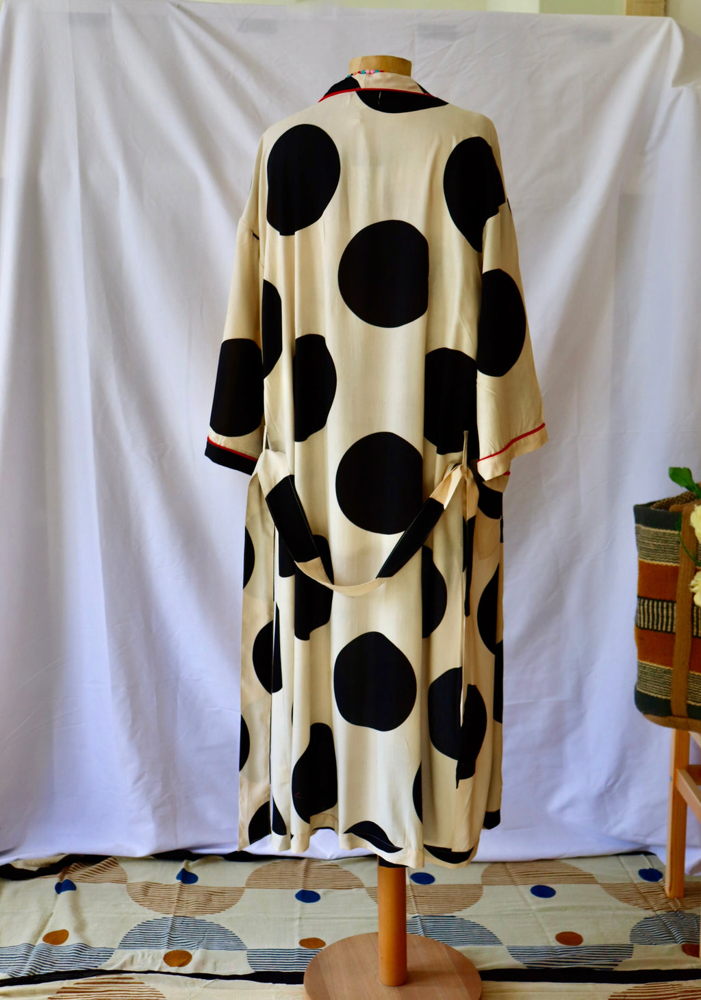 Kimono Robe Gown made of cotton and graphic image print  base