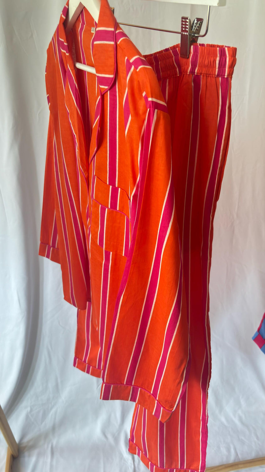 Striped Cotton Pyjama Set:  Long Sleeve|Pants Loungewear