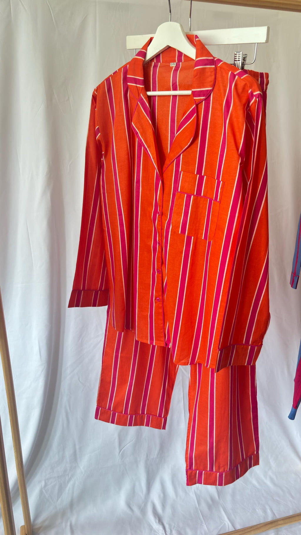 Striped Cotton Pyjama Set:  Long Sleeve|Pants Loungewear