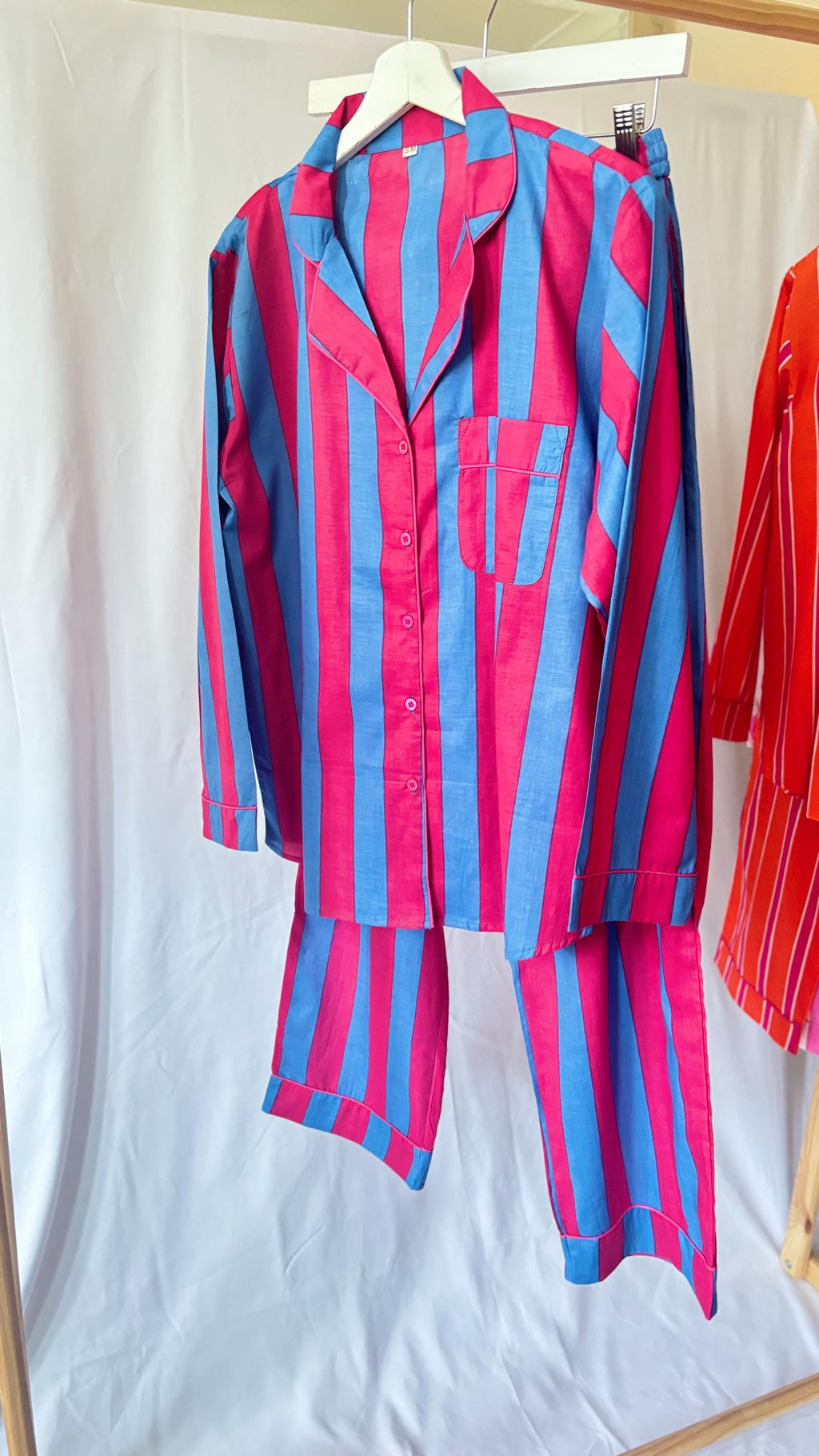 Striped Cotton Pyjama Set:  Long Sleeve|Pants Loungewear