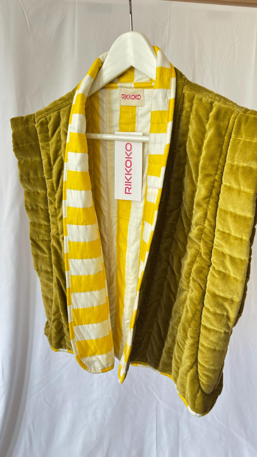 Velvet cotton  padded striped lining gilet| waistcoat in blue |yellow |green| red