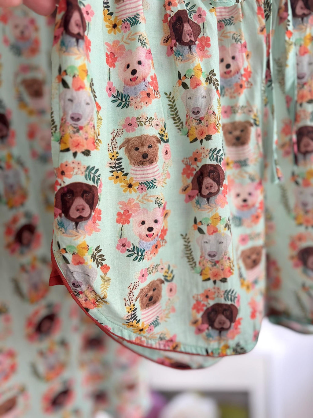 Dog Print Cotton Pyjama Set: Women's Lounge Shorts Coordinate