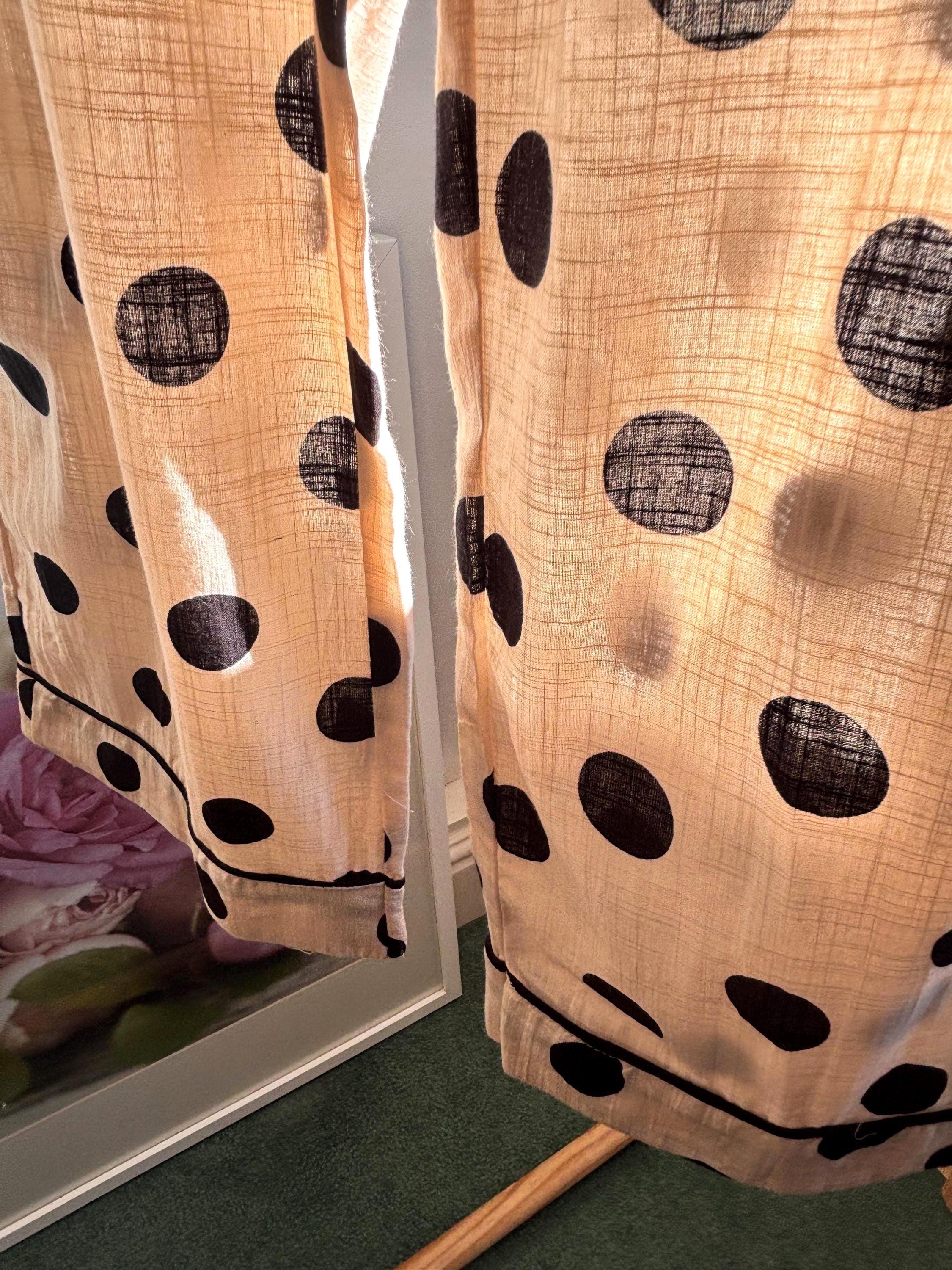 Cotton Polka Dot Pyjama Set: Women's Long Sleeve Loungewear