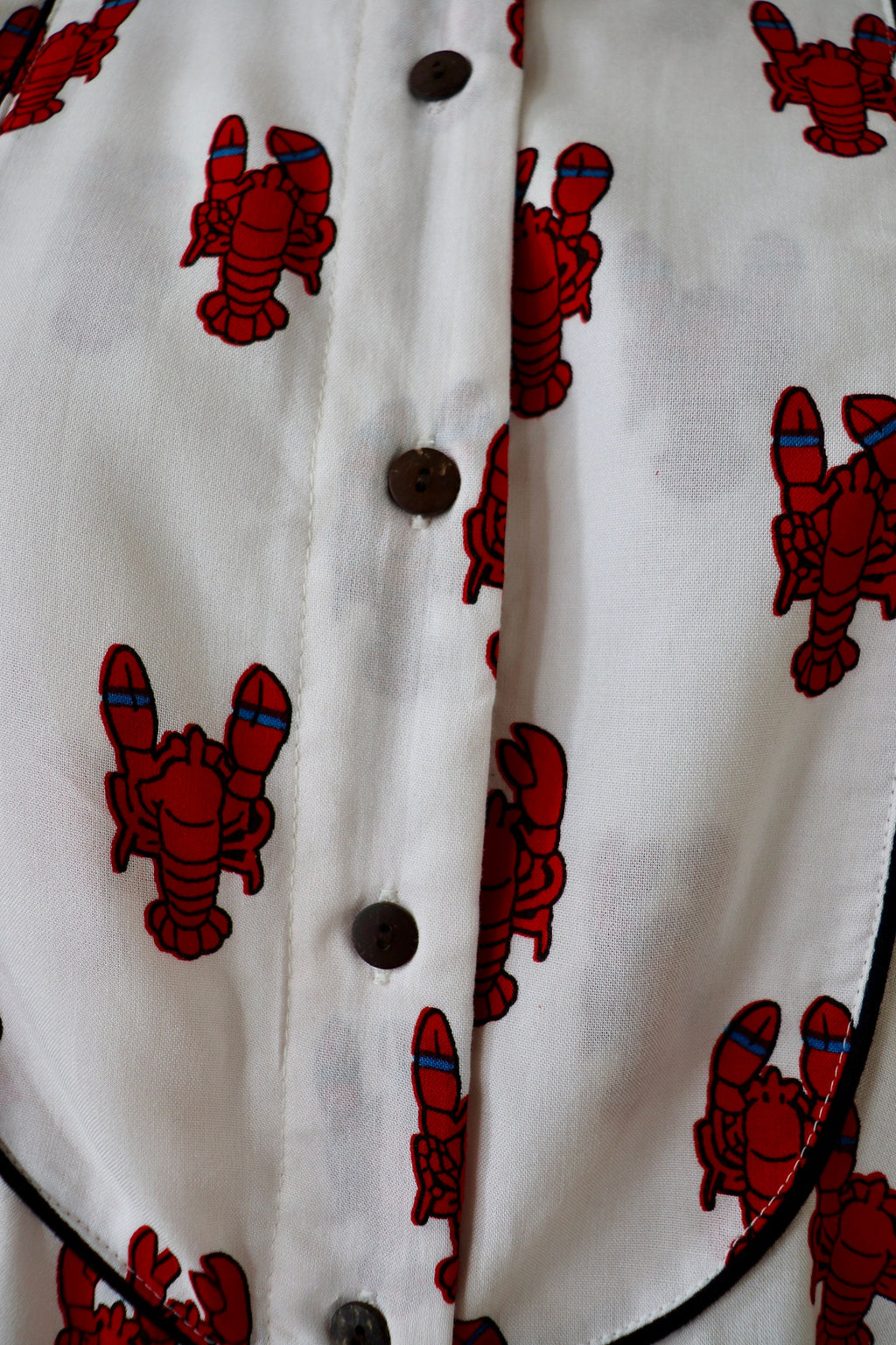 Top  shirt  retro night- shirt white with lobster print