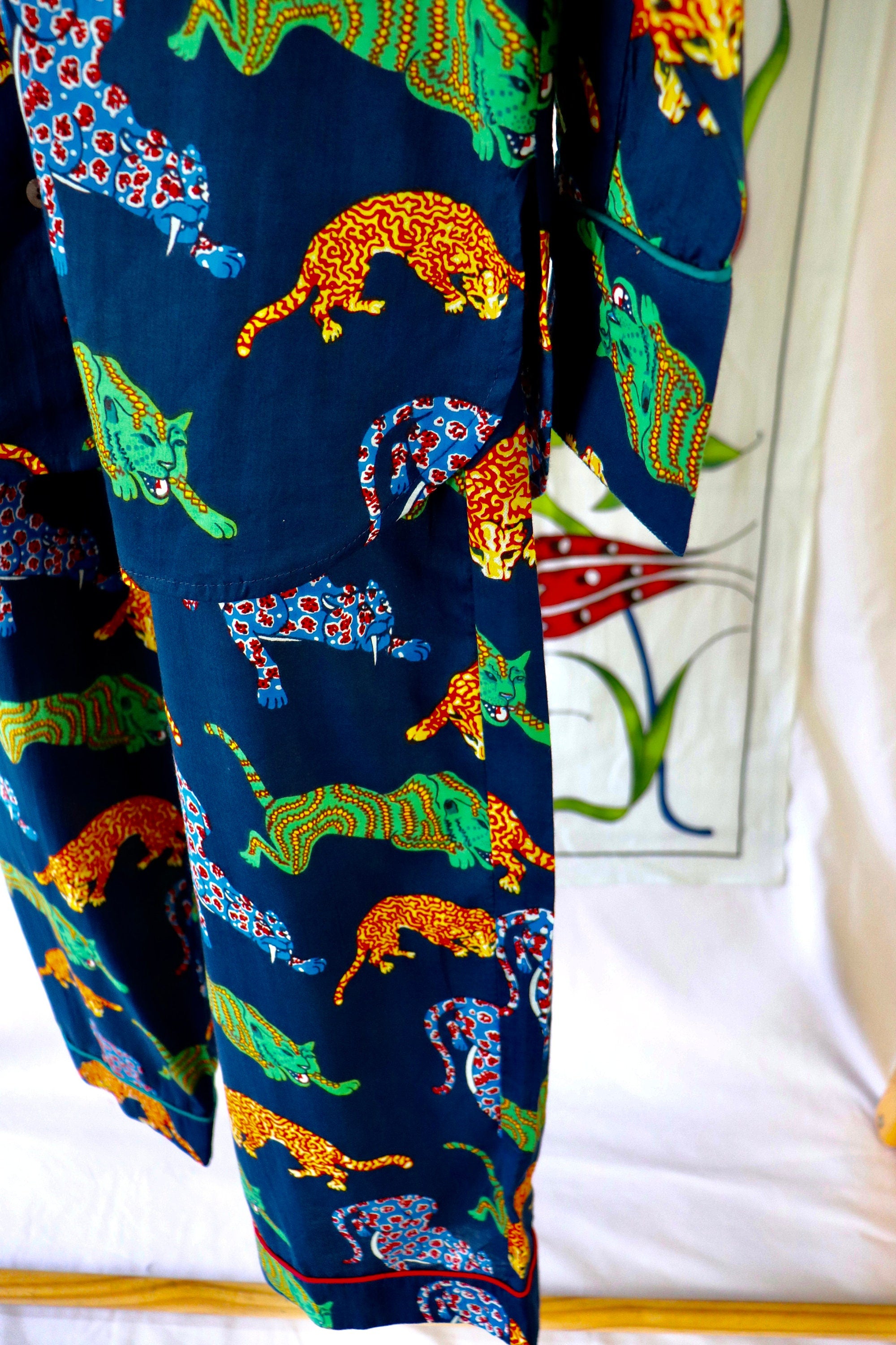 Cotton Pyjama Set: Panther Print Loungewear with Pockets